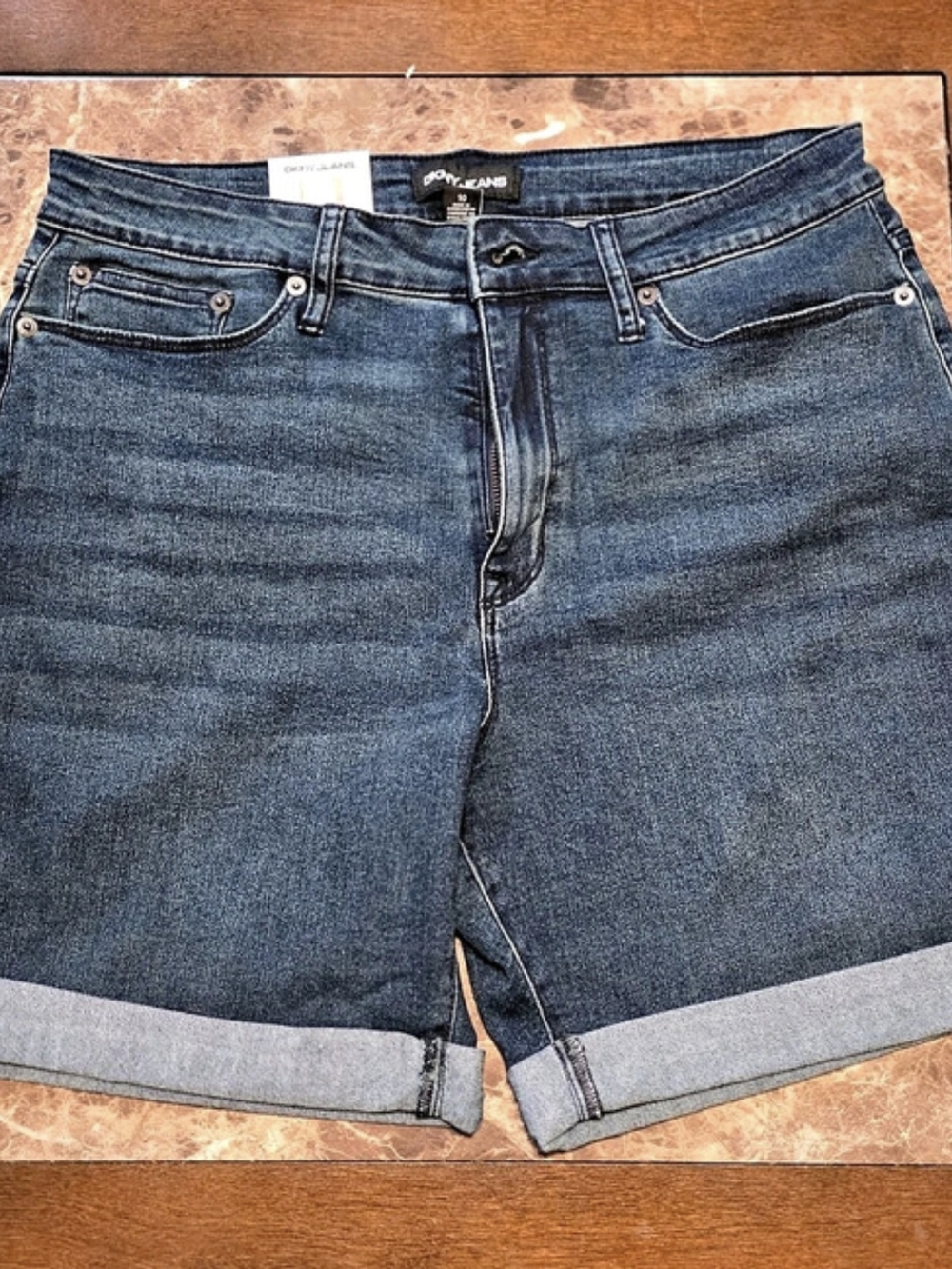 DKNY Jeans Cuffed Denim Shorts Blue Size 10